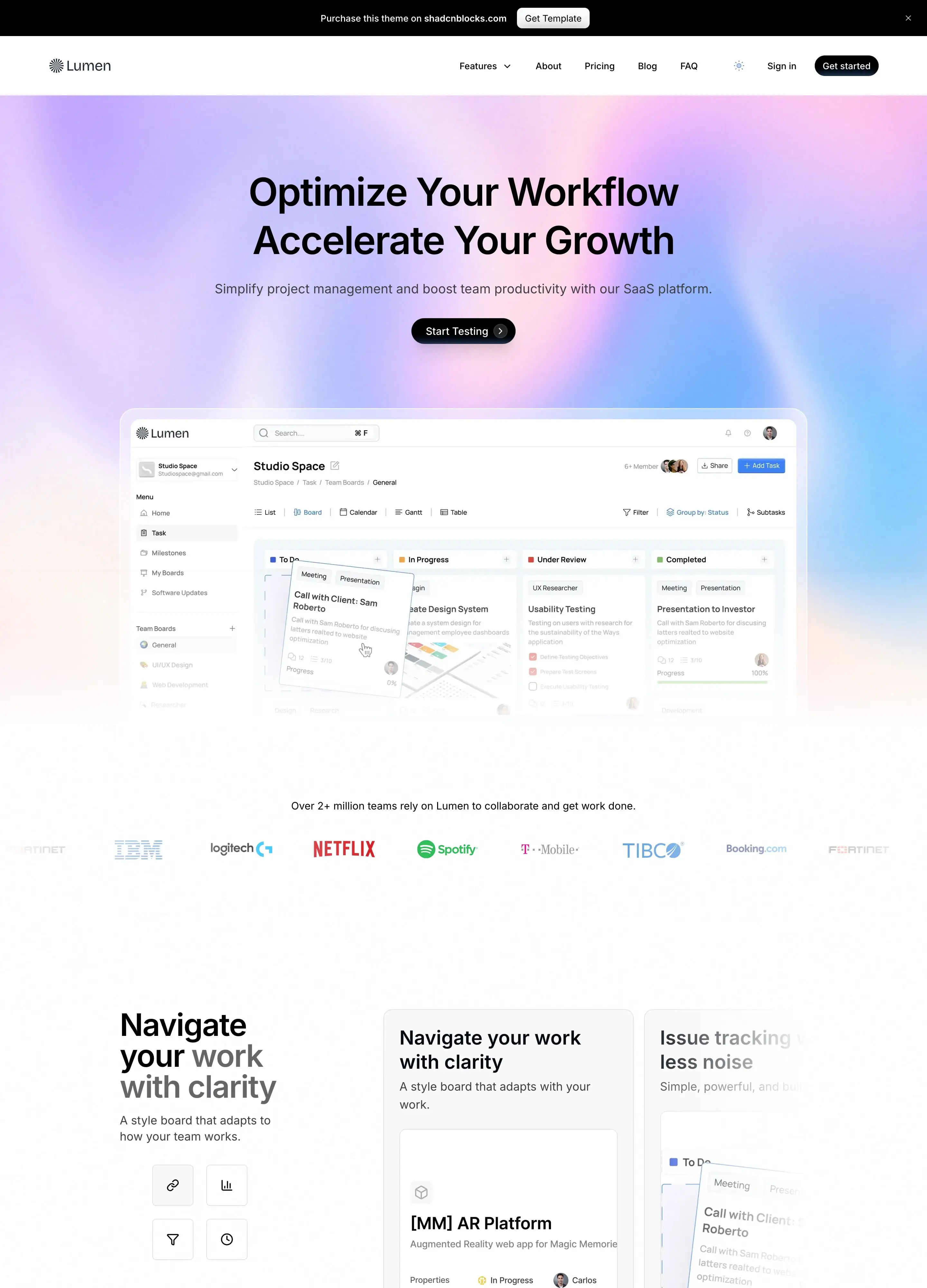 Lumen - Modern landing page template Next.js & Astro