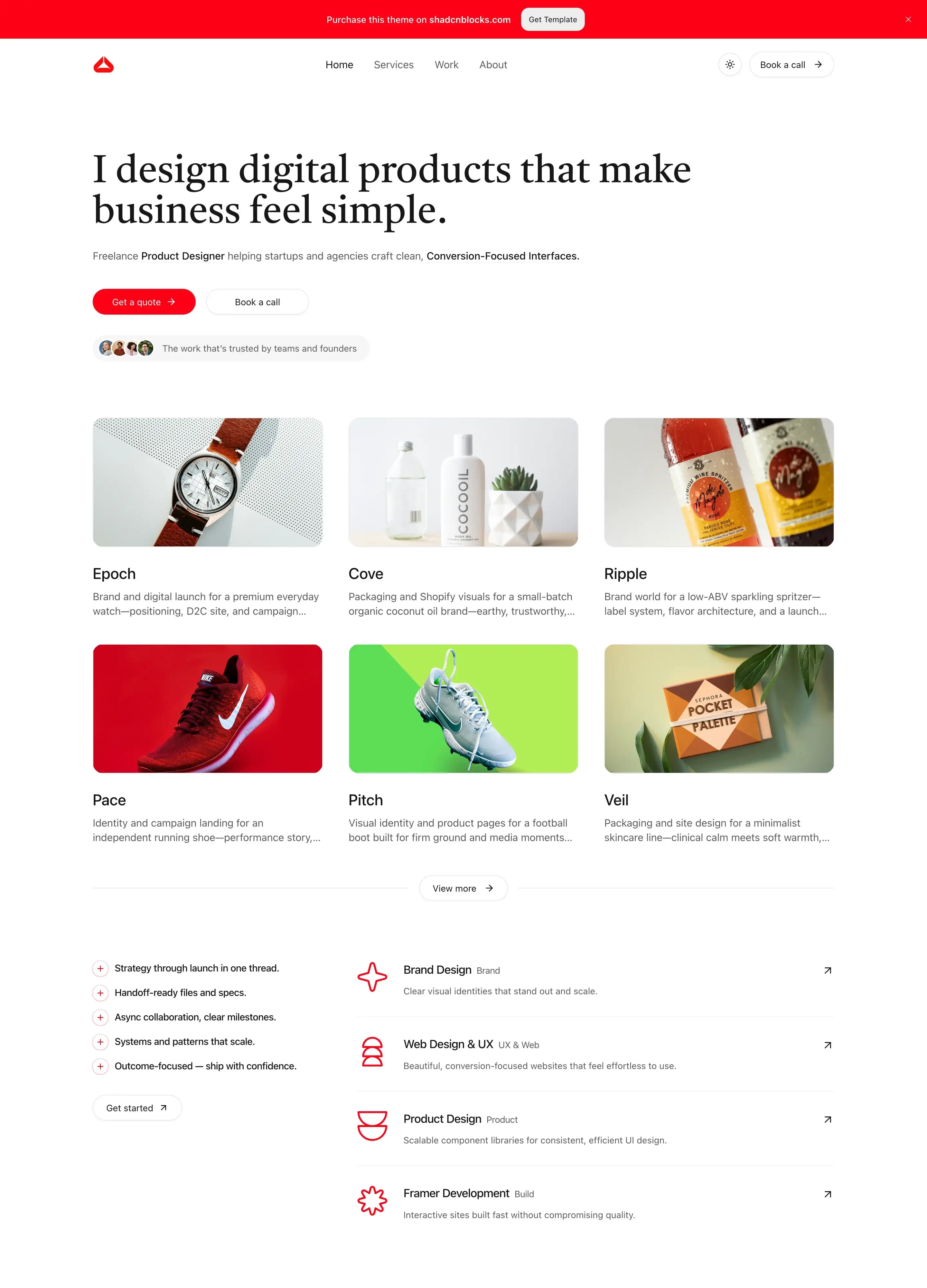 Hatch - Minimal freelancer template Next.js & Astro