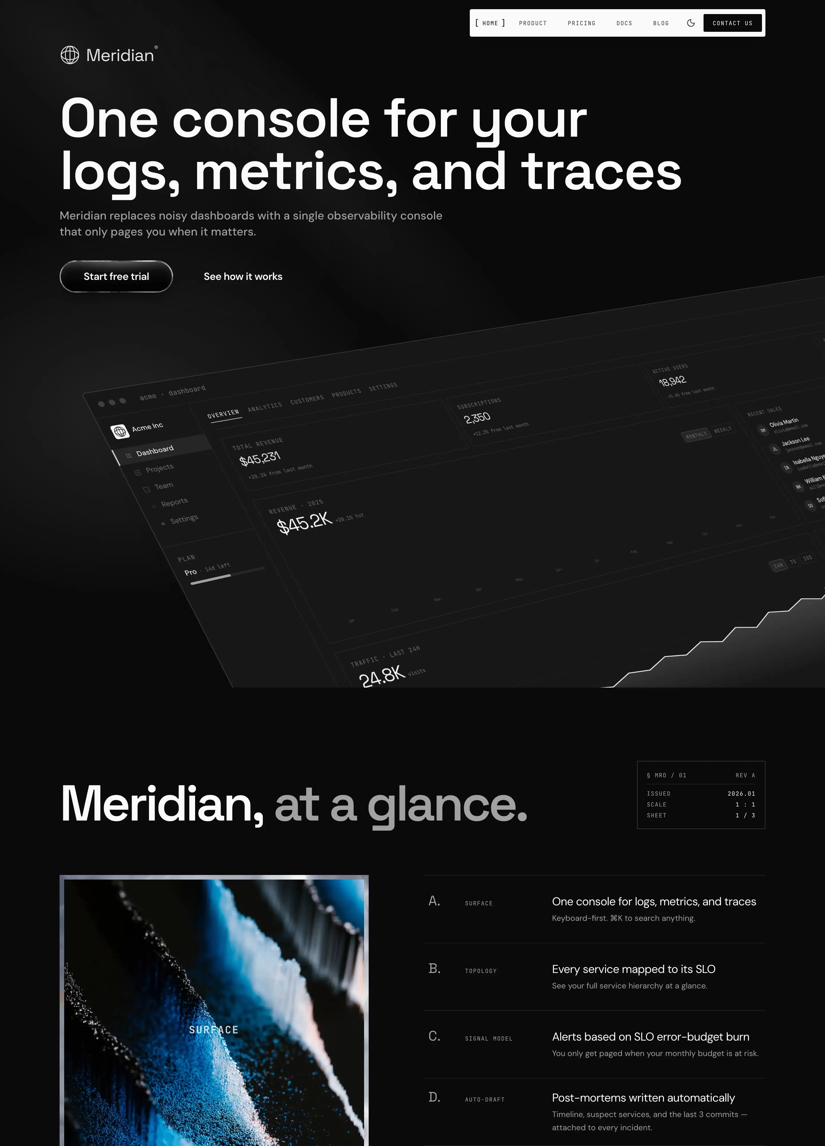 Meridian - Saas Marketing template Next.js & Astro