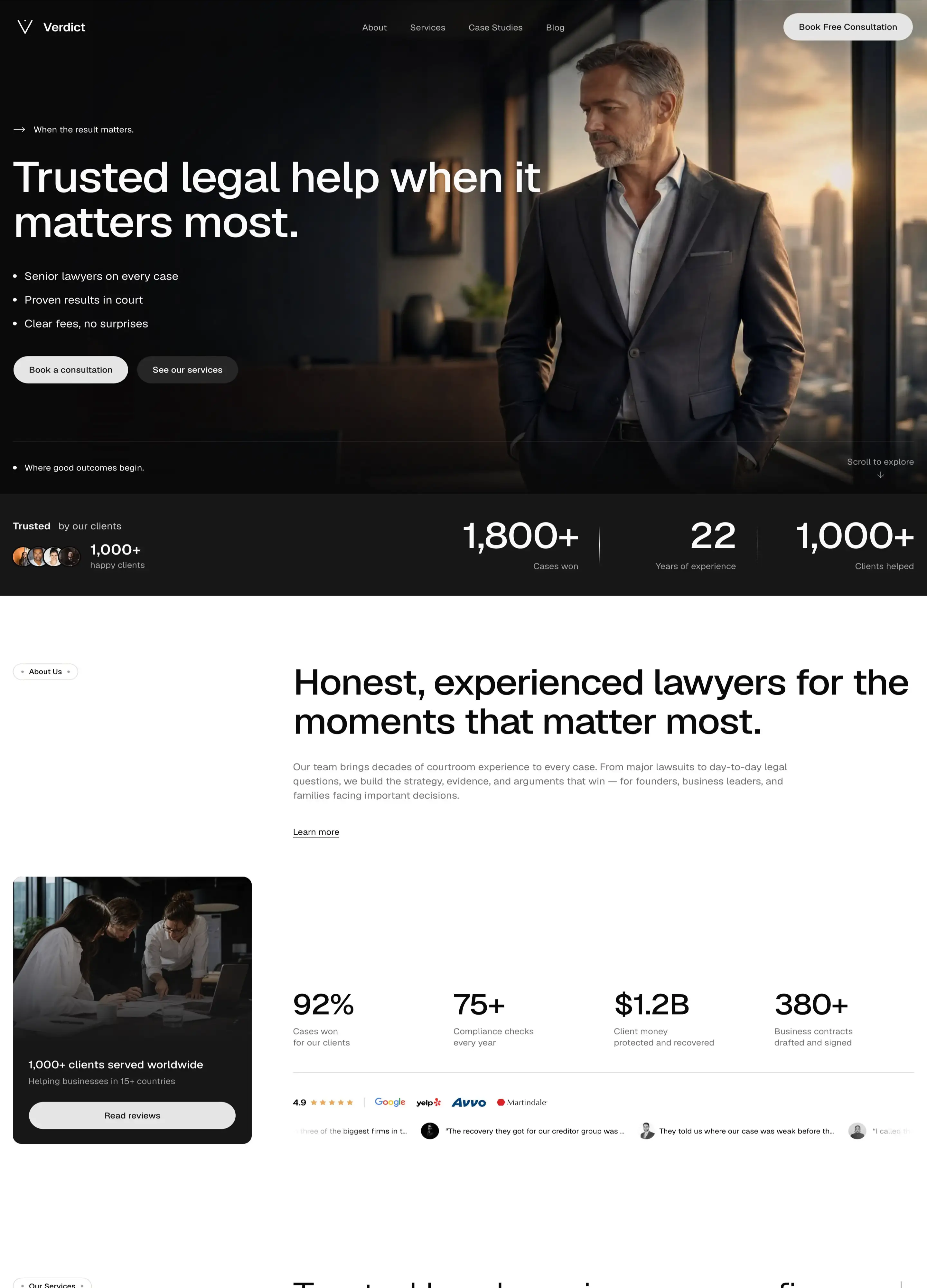 Verdict - Professional services template Next.js & Astro