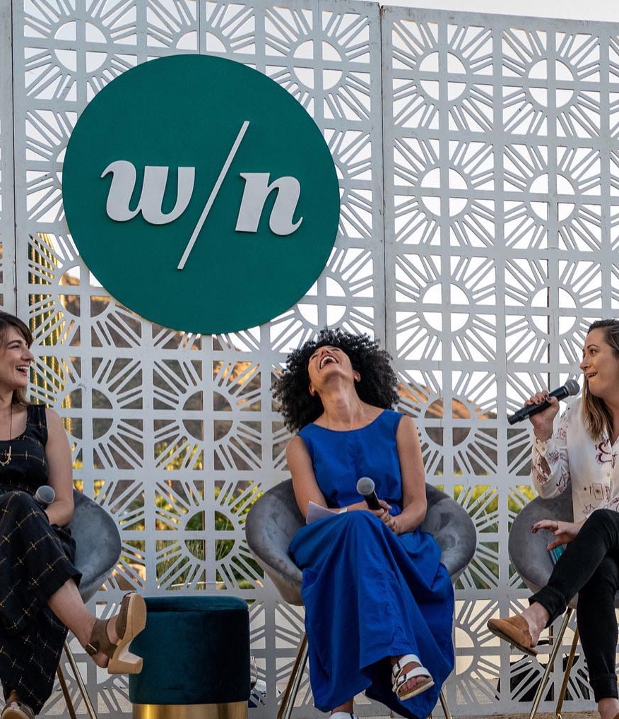 Kendra reading in the wind