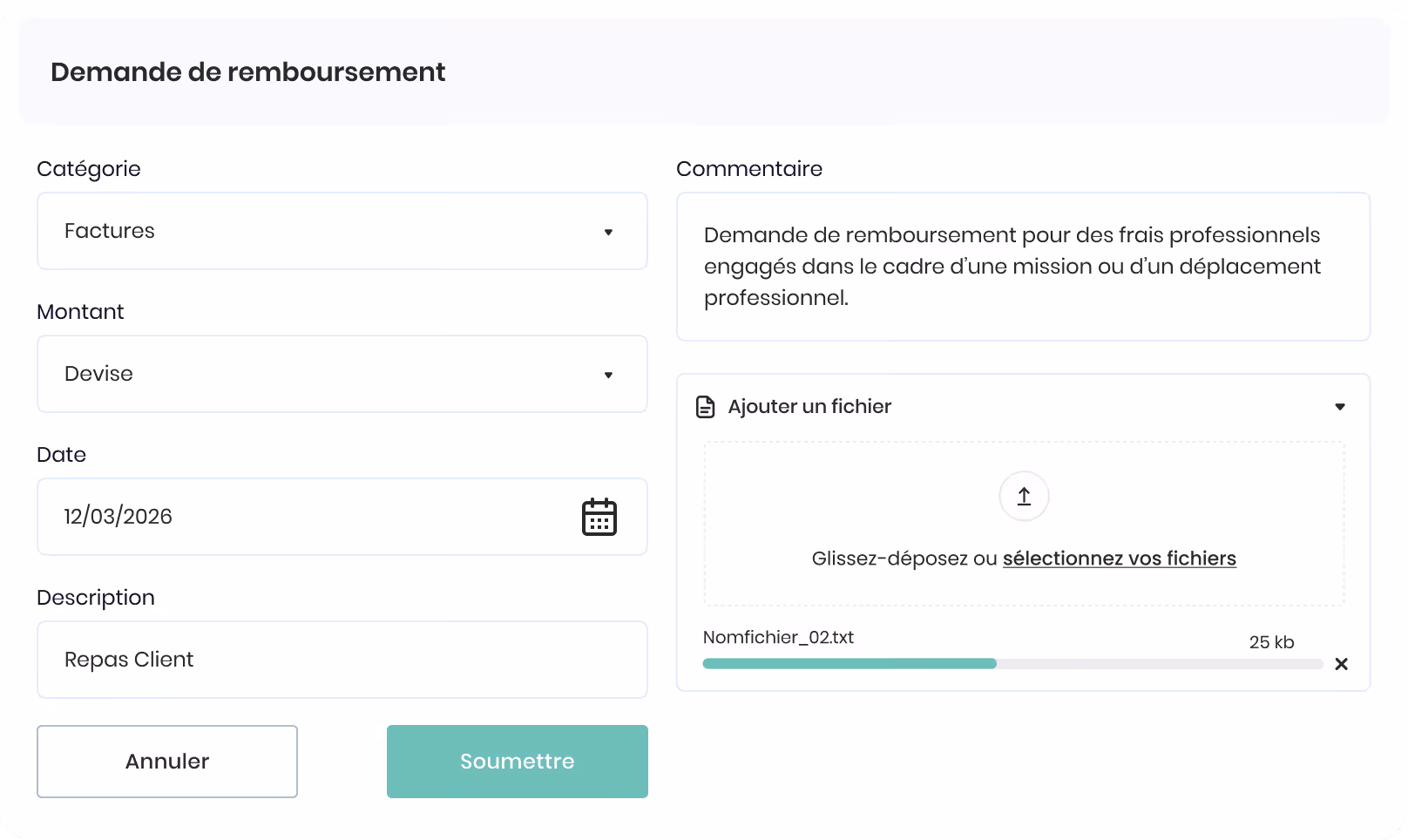 Formulaire de gestion des vacances avec sections pour jours de maladie payés, absences annuelles, vacances annuelles, nombre d'heures par jour, et date de renouvellement annuel.