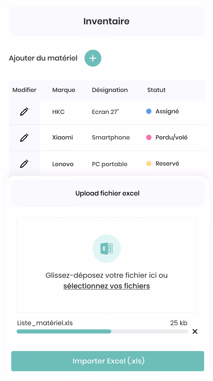 Application montrant une liste d'employés avec leurs certifications comme Rédaction Web, Comptabilité, Droit du travail, Cybersécurité, et Premiers secours.