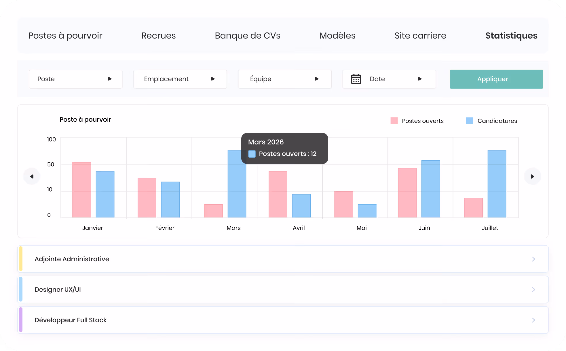 Interface de gestion de documents avec dossiers nommés Certifications, Congés (contenant Fichiers et Photos), et Contrats de travail, affichant tailles de fichiers et dates de dernière modification.