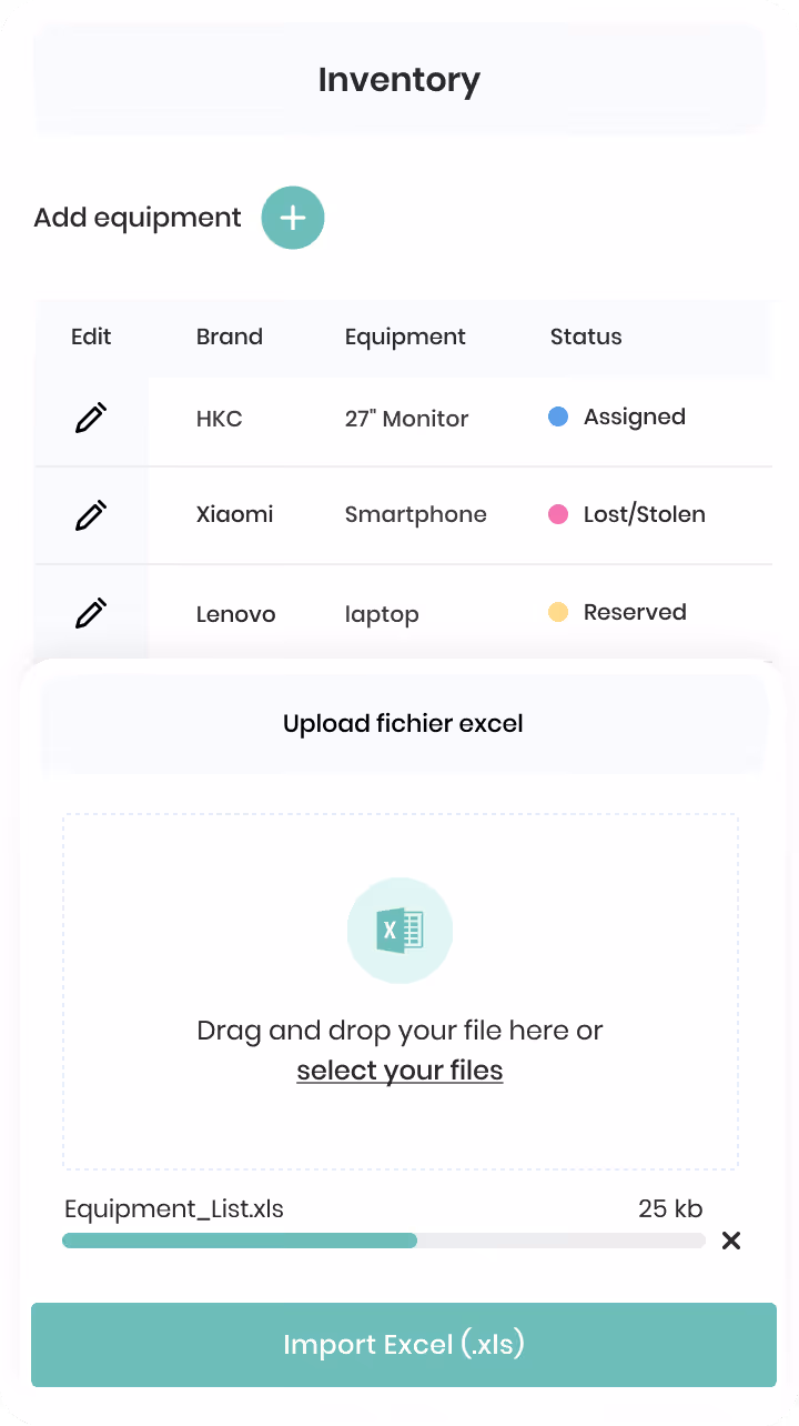 Application montrant une liste d'employés avec leurs certifications comme Rédaction Web, Comptabilité, Droit du travail, Cybersécurité, et Premiers secours.
