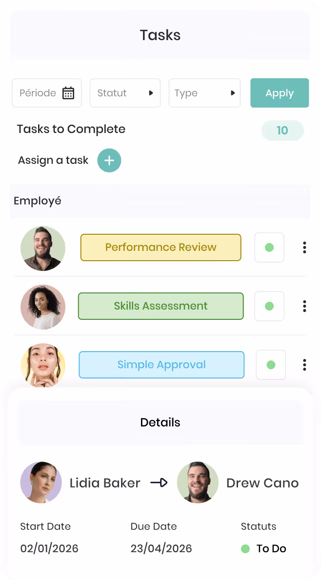 Interface de gestion de documents avec dossiers et fichiers listés, affichant les tailles et dates de modification en français.