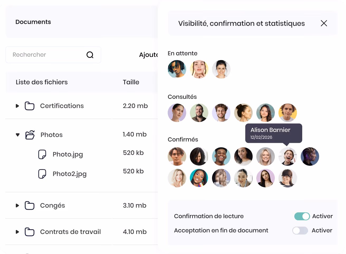 Formulaire de gestion des vacances avec sections pour jours de maladie payés, absences annuelles, vacances annuelles, nombre d'heures par jour, et date de renouvellement annuel.