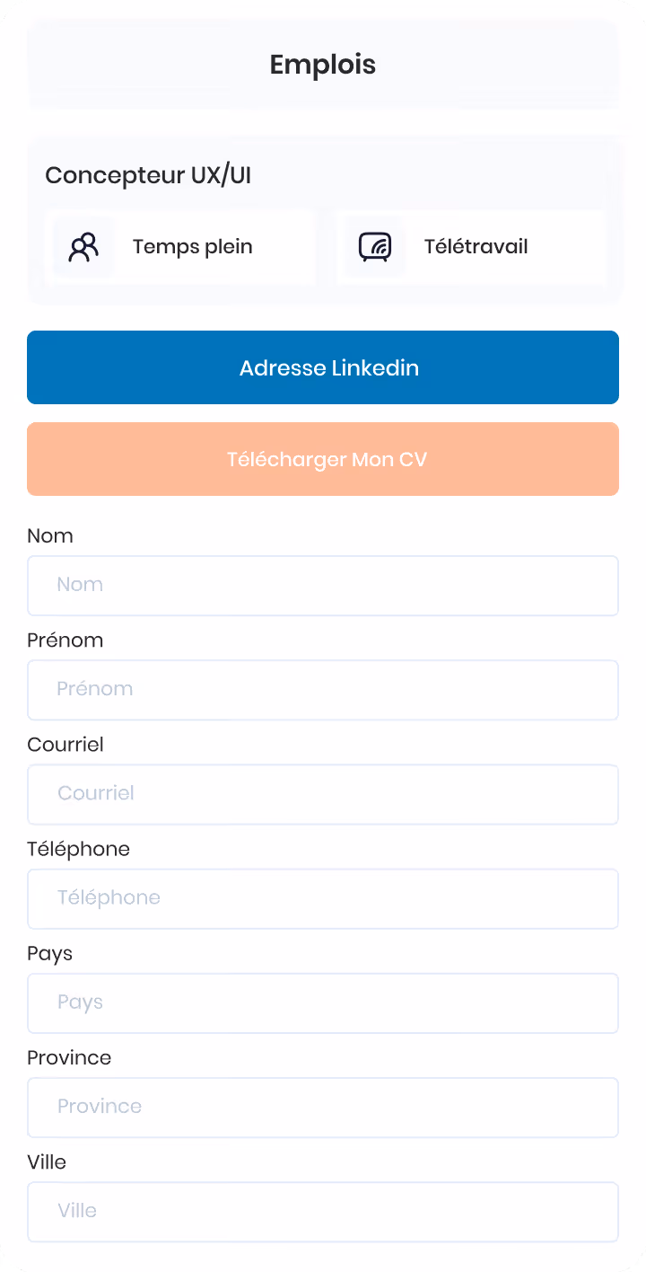 Interface montrant un tableau de parcours et certifications des employés avec leurs noms, photos, formations, un total de 2000$, et des boutons importer et exporter.