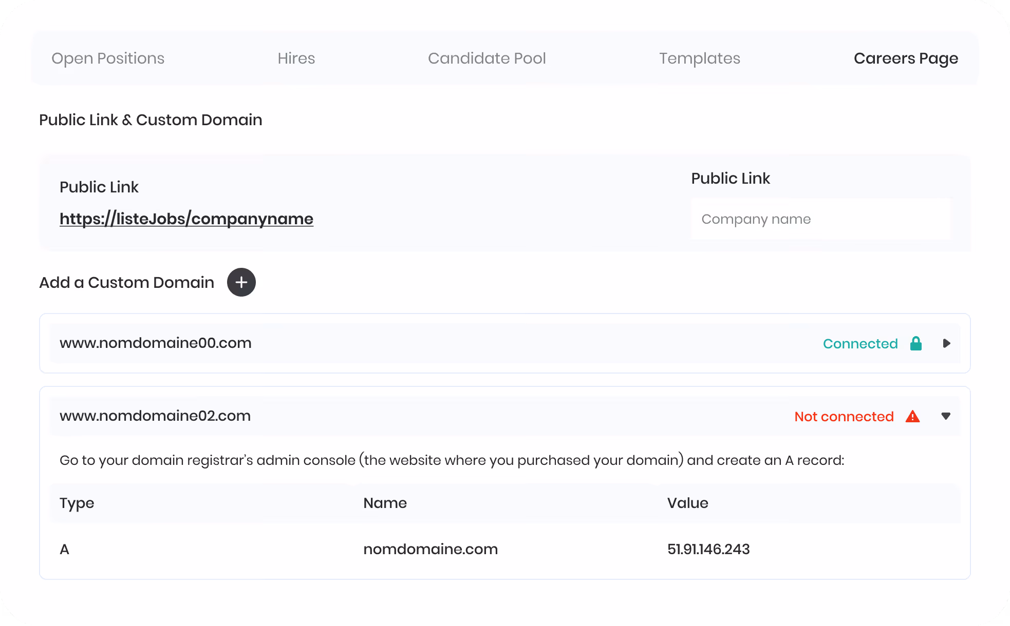 Interface de gestion de documents avec dossiers nommés Certifications, Congés (contenant Fichiers et Photos), et Contrats de travail, affichant tailles de fichiers et dates de dernière modification.
