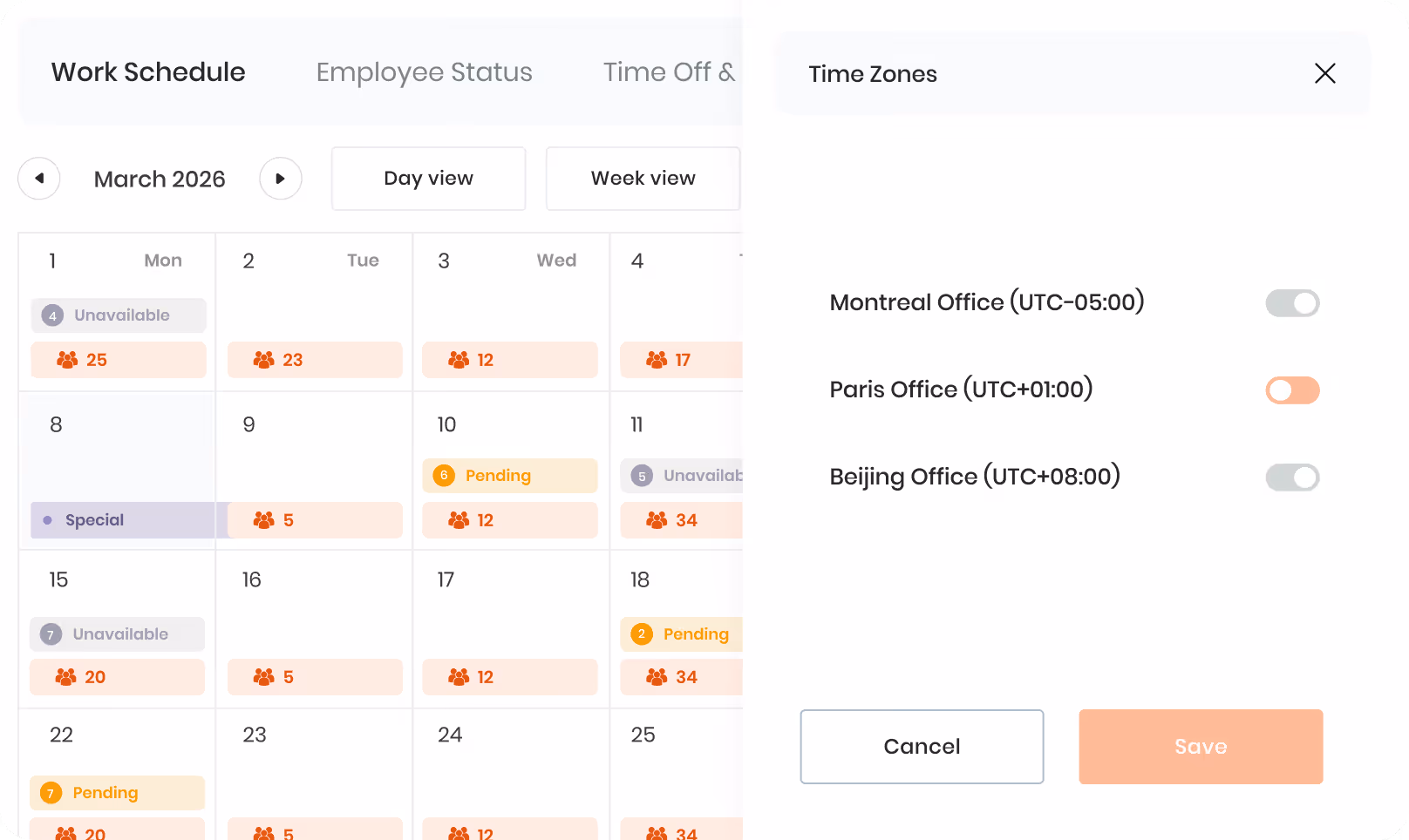 Formulaire de gestion des vacances avec sections pour jours de maladie payés, absences annuelles, vacances annuelles, nombre d'heures par jour, et date de renouvellement annuel.