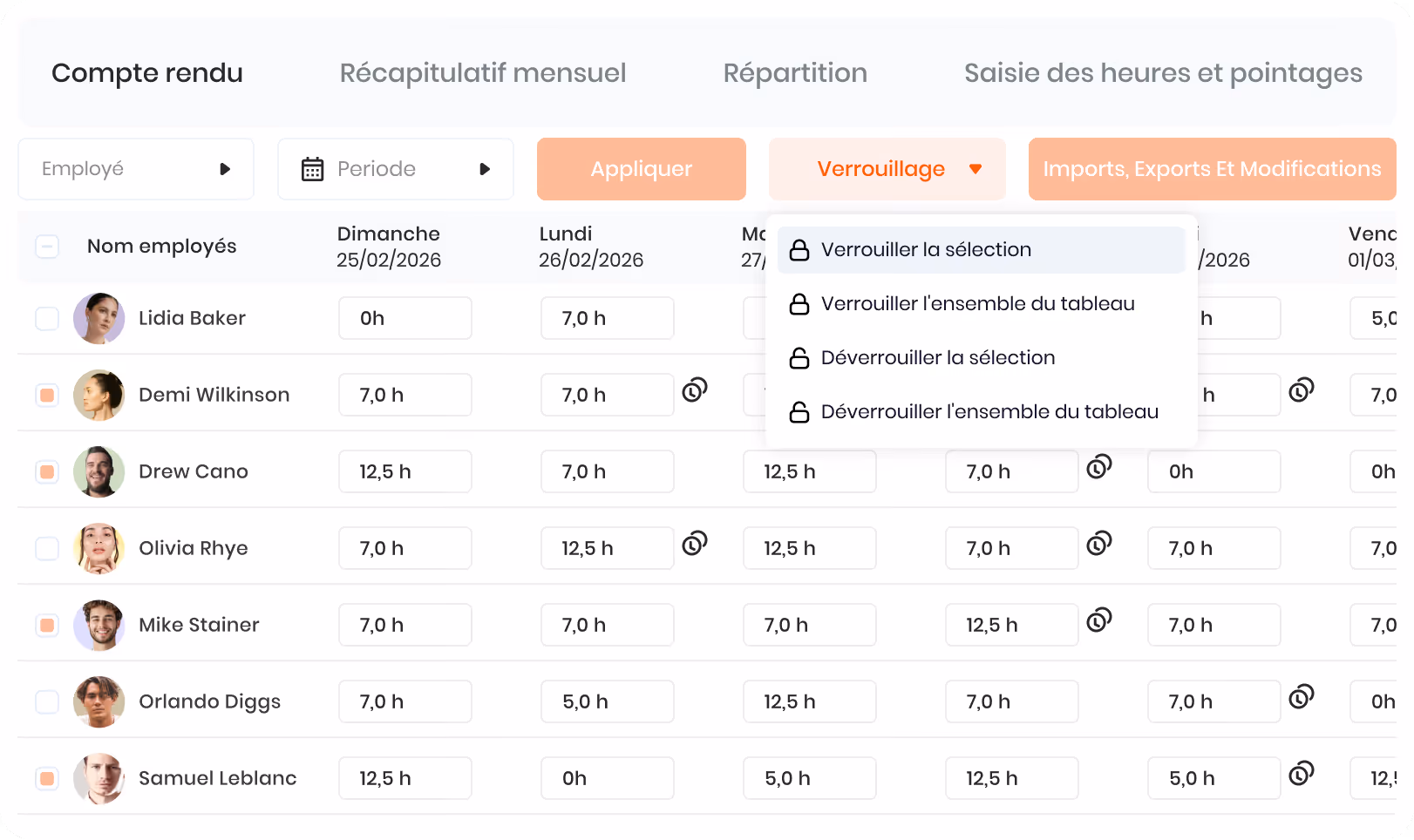 Formulaire de gestion des vacances avec sections pour jours de maladie payés, absences annuelles, vacances annuelles, nombre d'heures par jour, et date de renouvellement annuel.