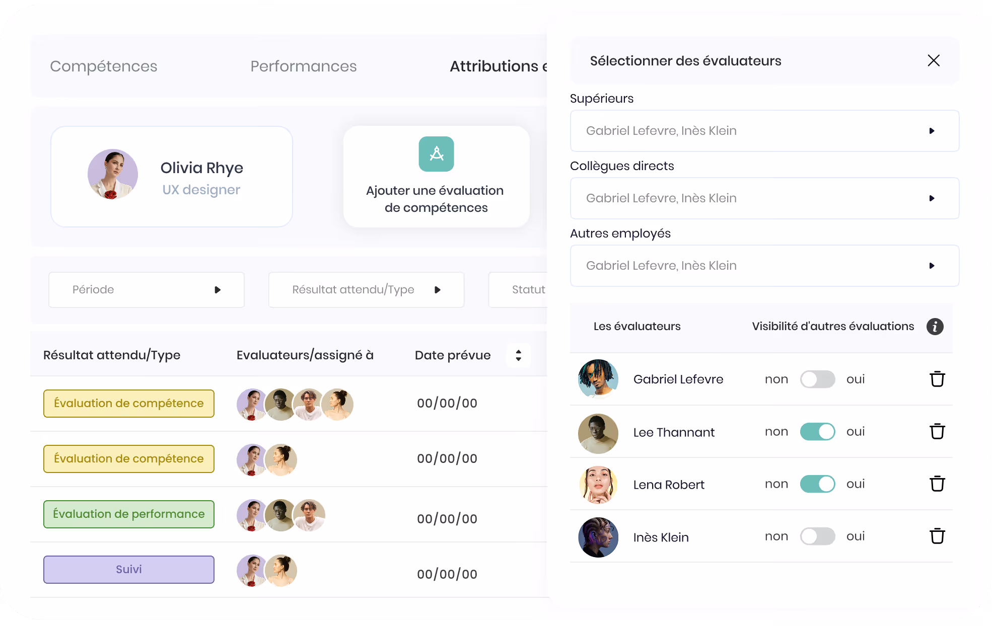 Formulaire d'emploi et salaire avec titre développeur, salaire annuel 30K CAD, période du 23 février 2018 au 15 juin 2020, type d’emploi temps plein et 35 heures par semaine.