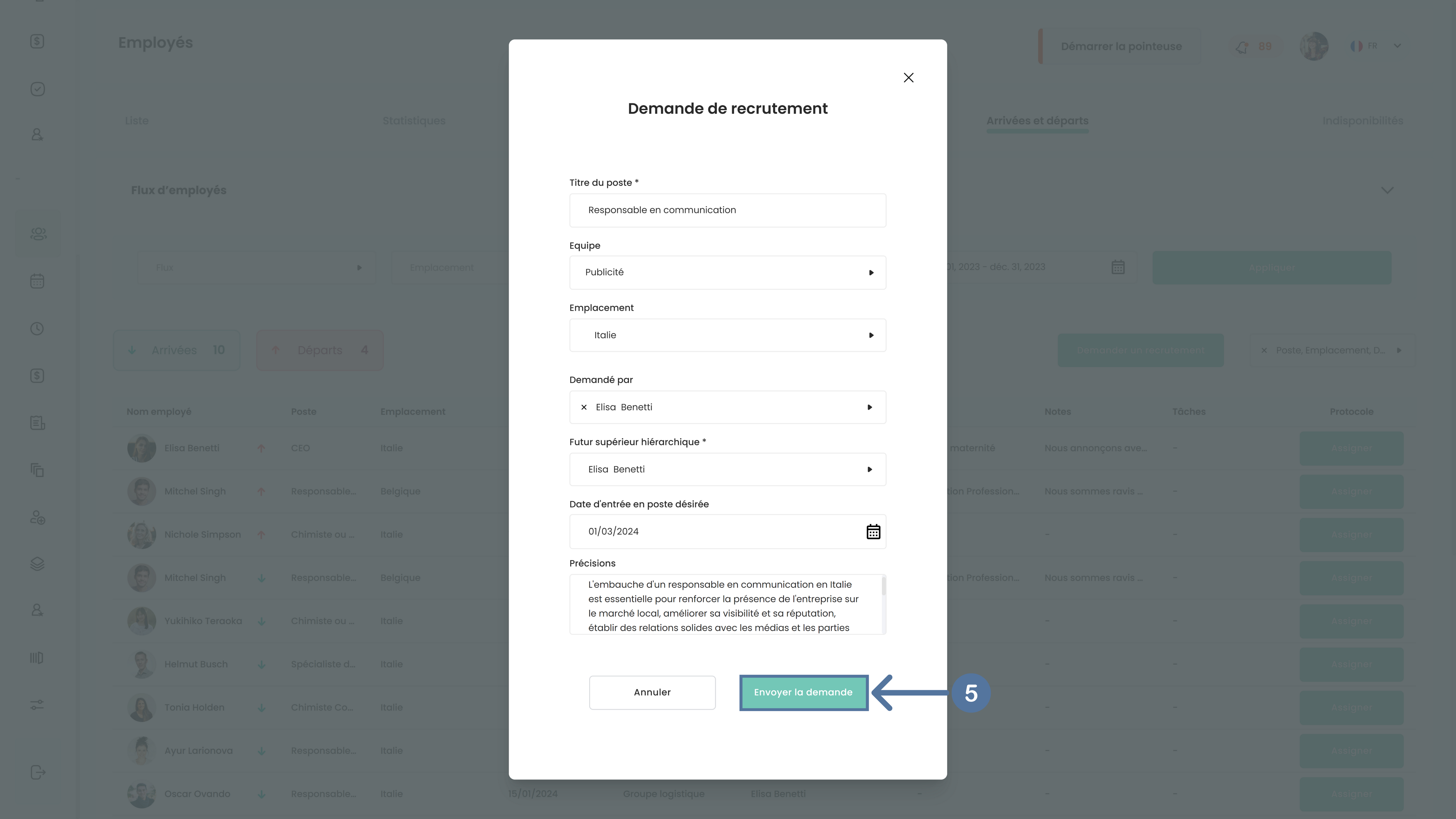Demande de recrutement d'un poste dans Altee
