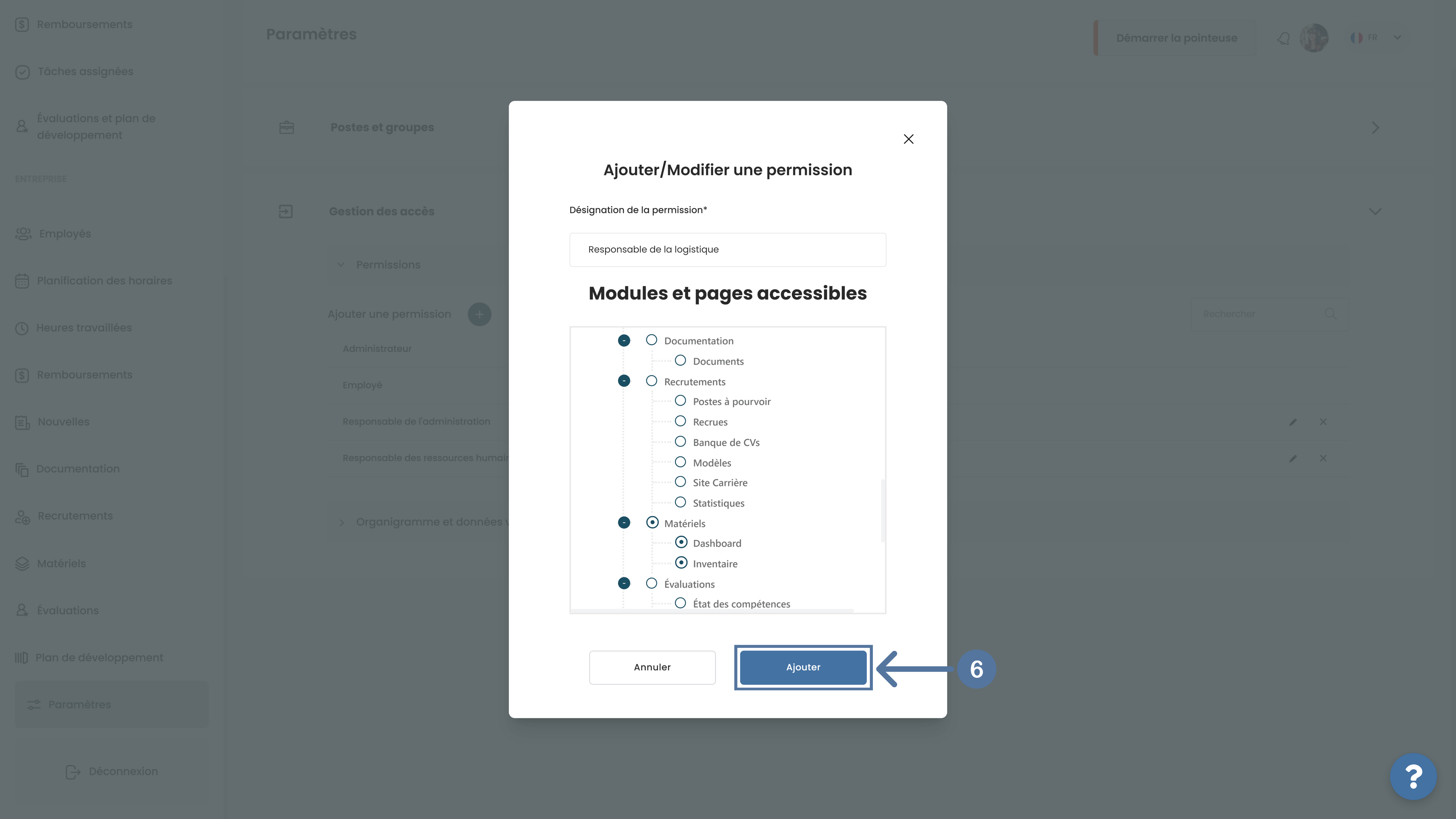 Ajouter ou modifier une permission dans SIRH Altee