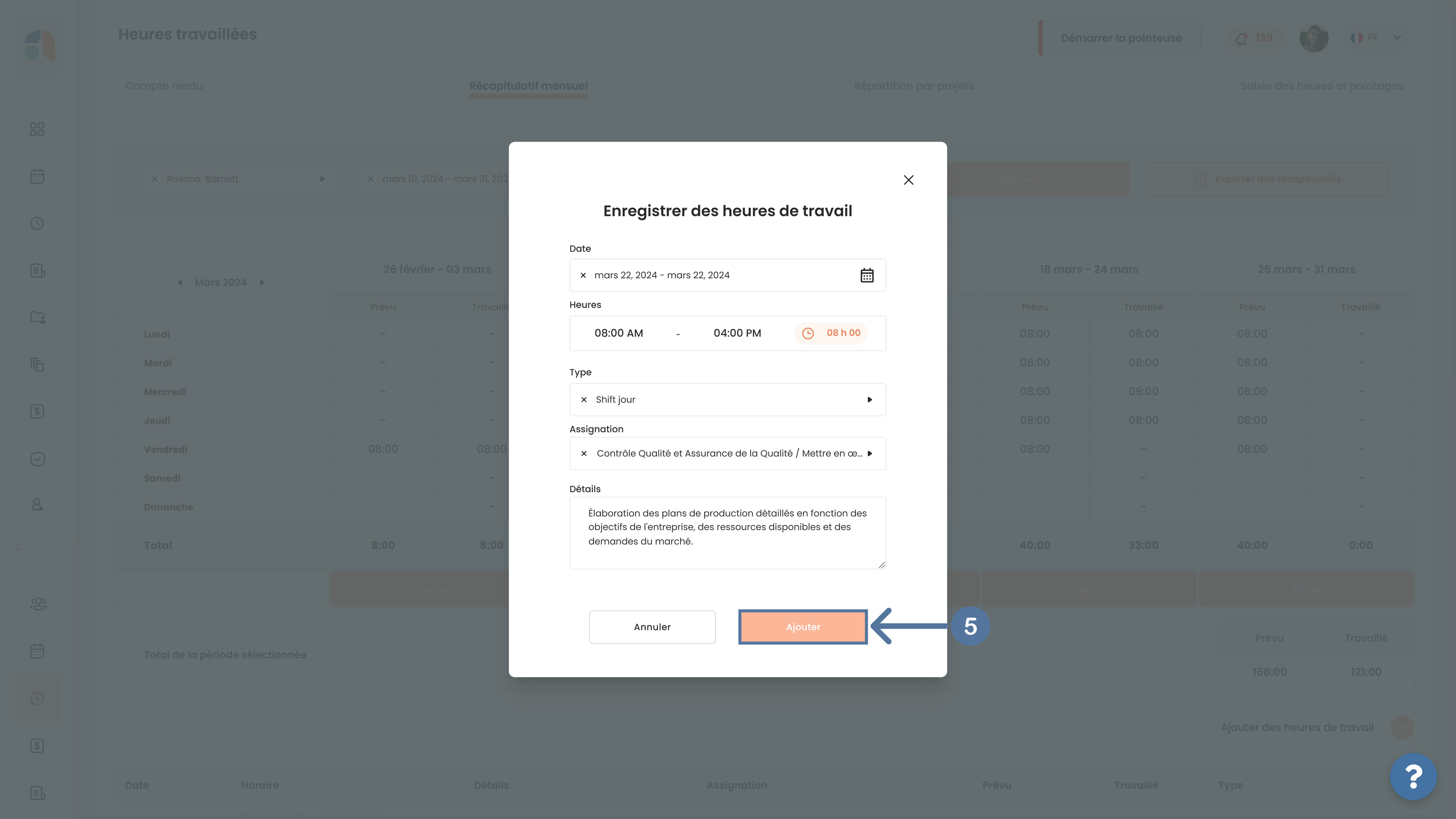 Enregistrer des heures de travail dans SIRH Altee