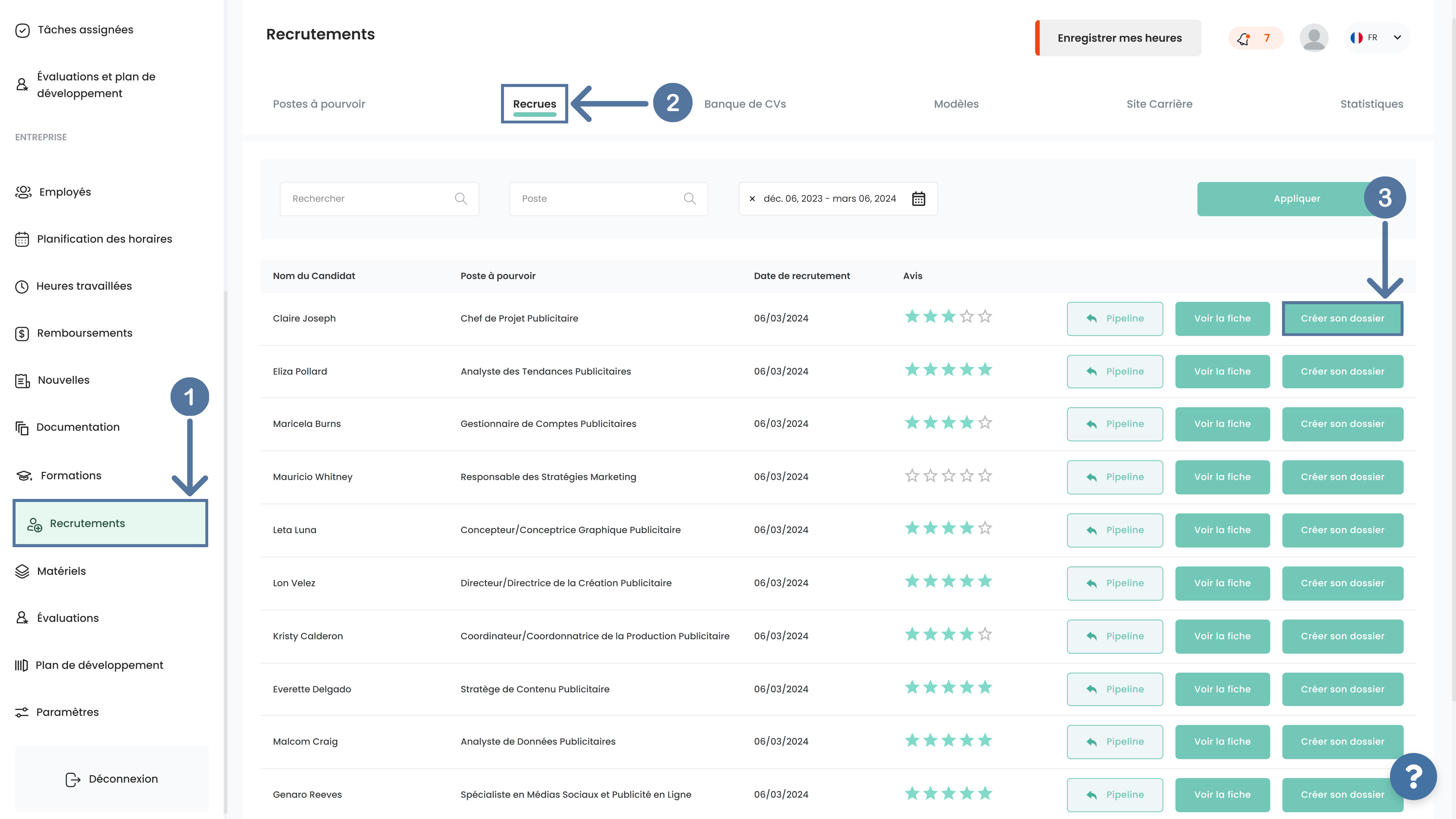 Module de recrutement dans ATS Altee