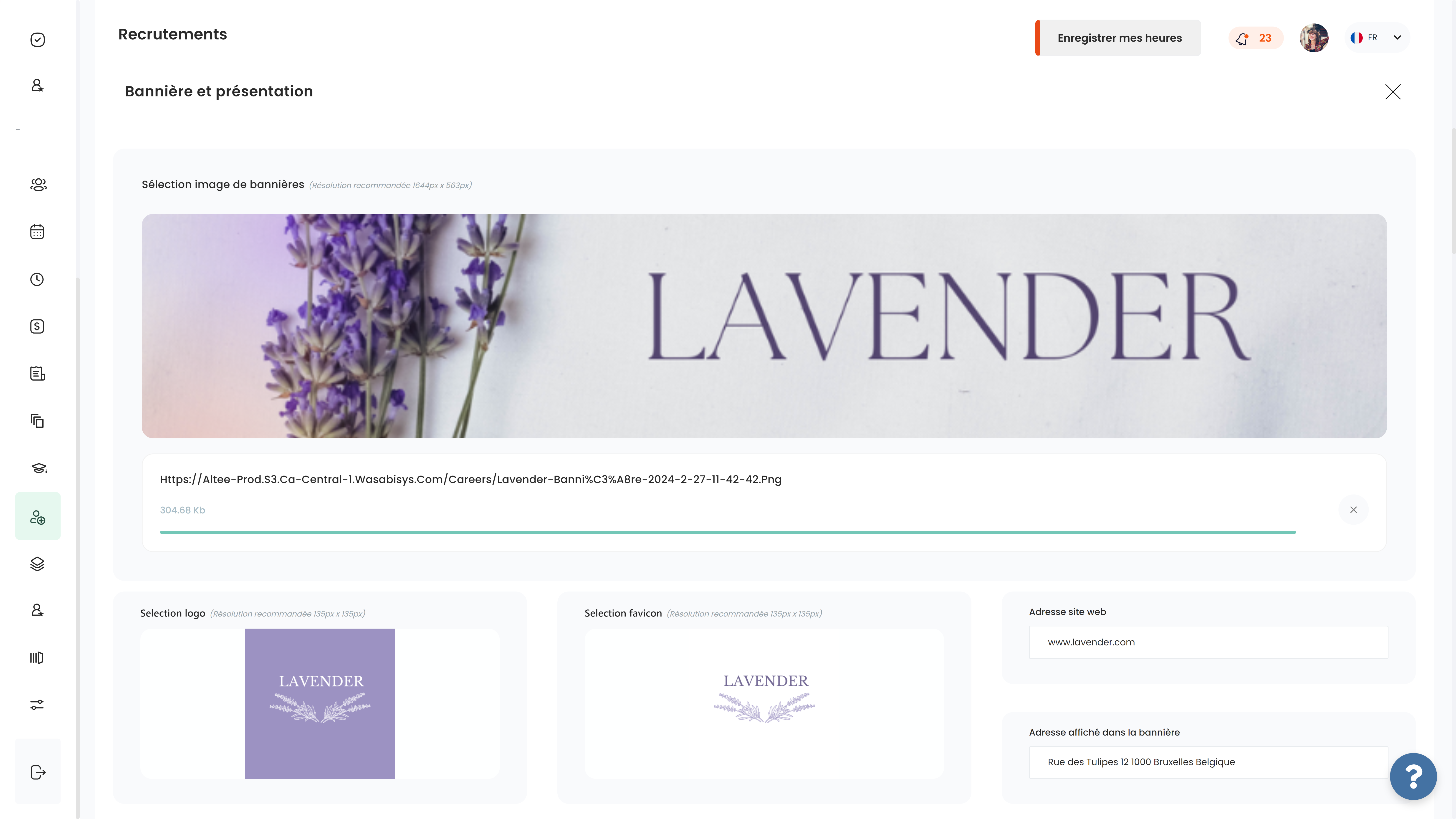 Bannière et présentation dans site carrière ATS Altee