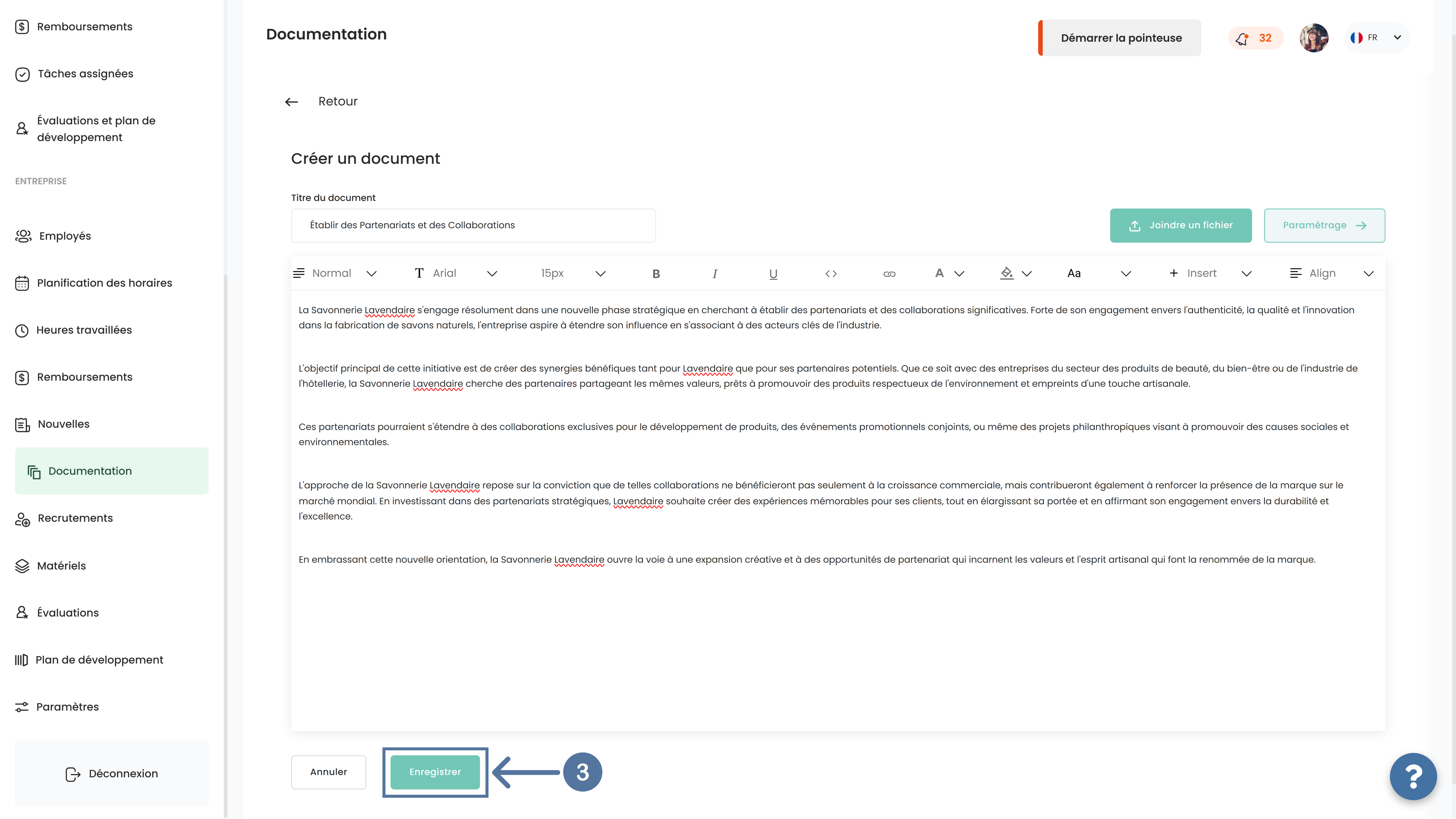 Création d'un documents dans SIRH Altee 
