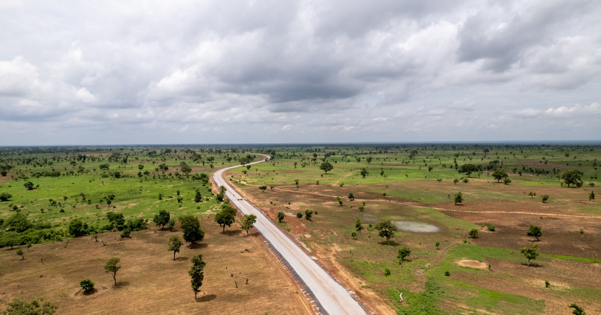 Aerial view of road infrastructure and development in Ogun State Nigeria