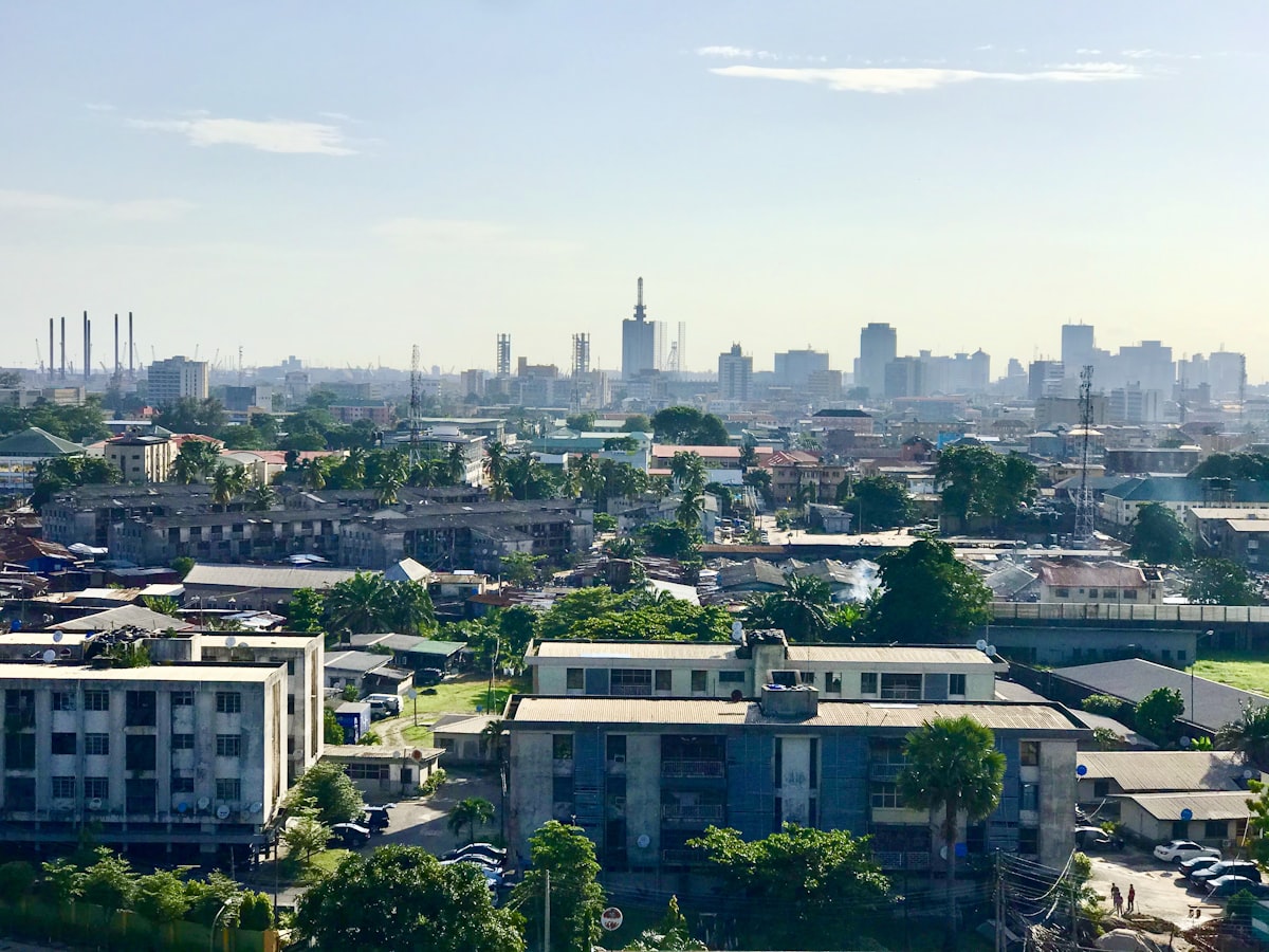 Aerial view of a Nigerian city showing urban development and growth