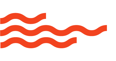 Four parallel orange wavy lines stacked horizontally on a transparent background.