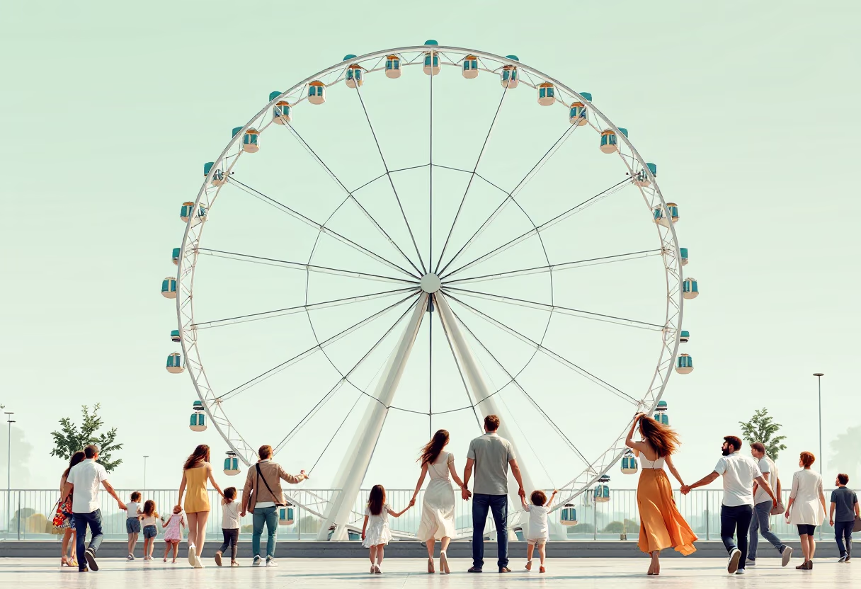 image of park with people enjoying rides