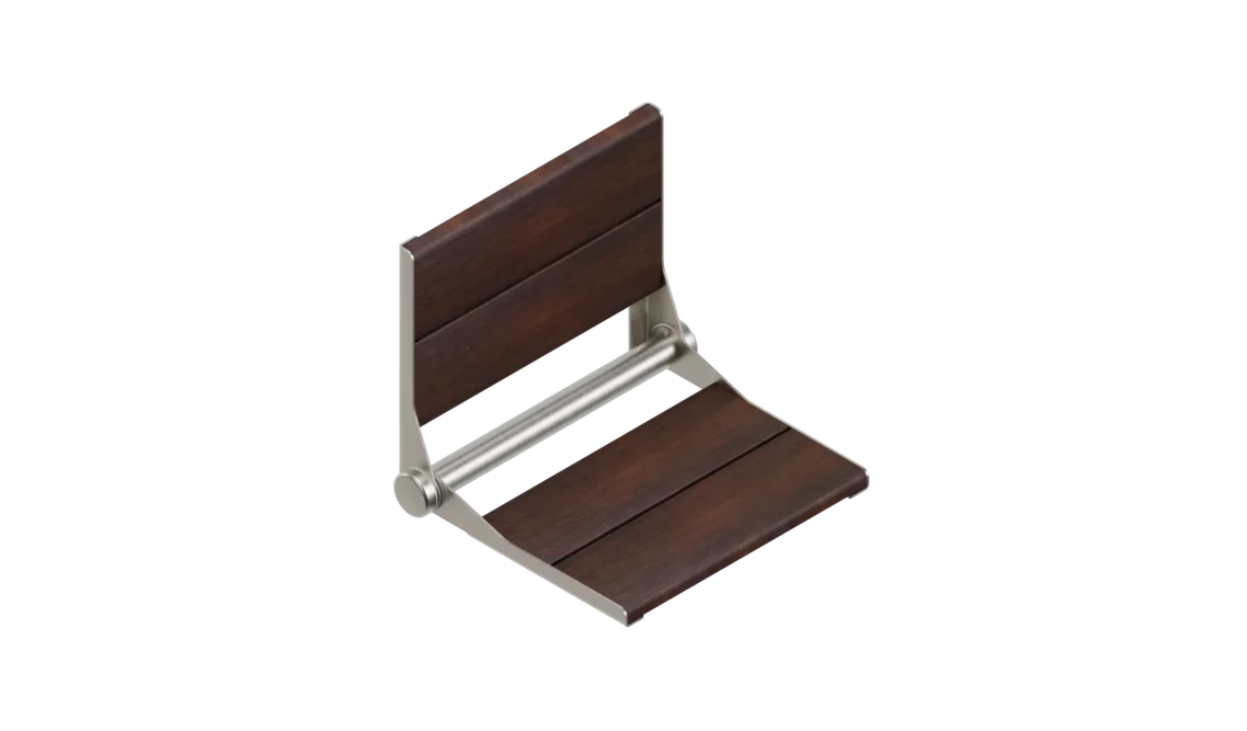 18-inch folding shower seat with bamboo seat and backrest