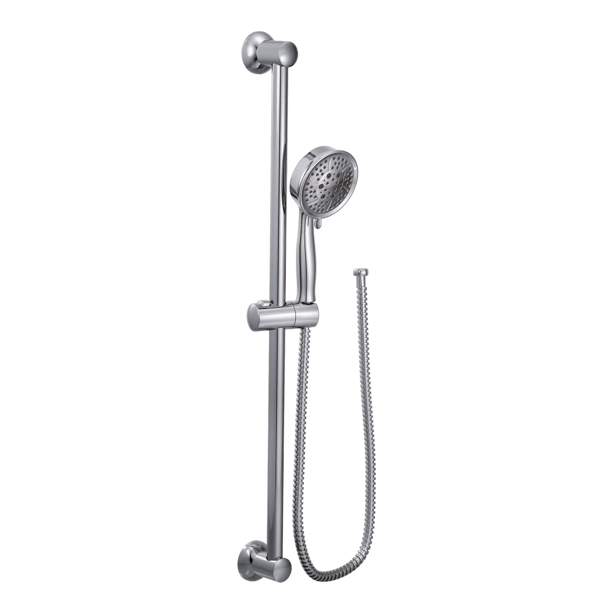 Chrome handheld shower with adjustable slide bar