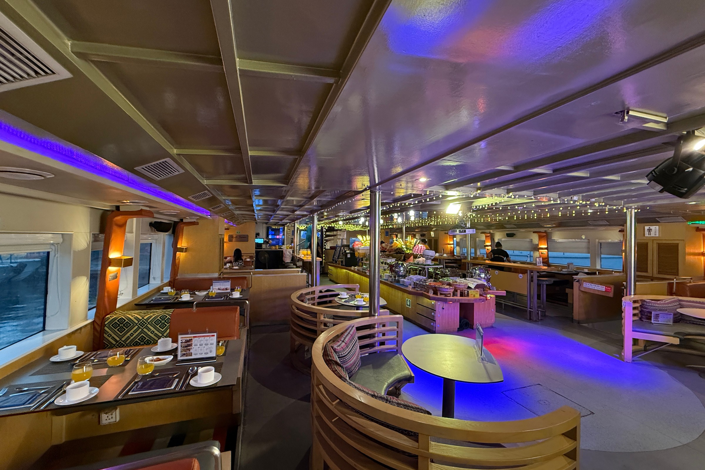 Overview of Interior restaurant for North Borneo Cruises