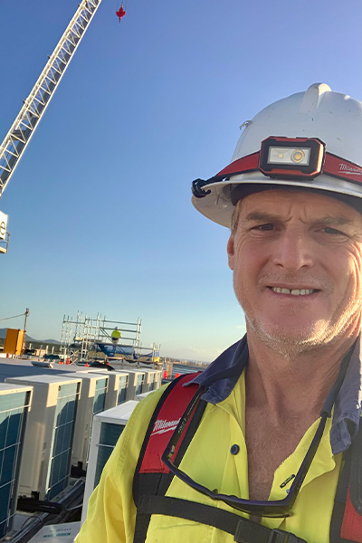Working with PPE on rooftop