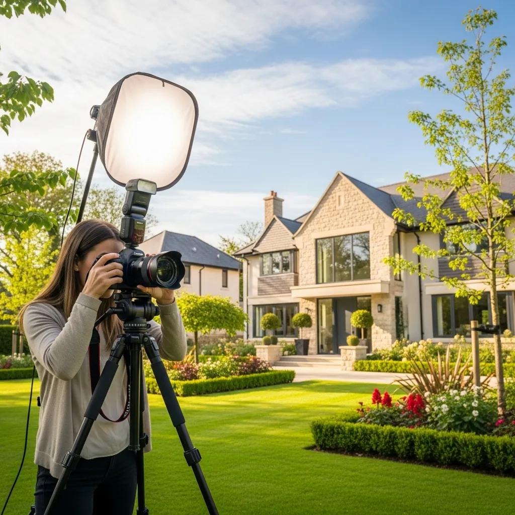 Professional real estate photographer capturing a beautiful property in Australia