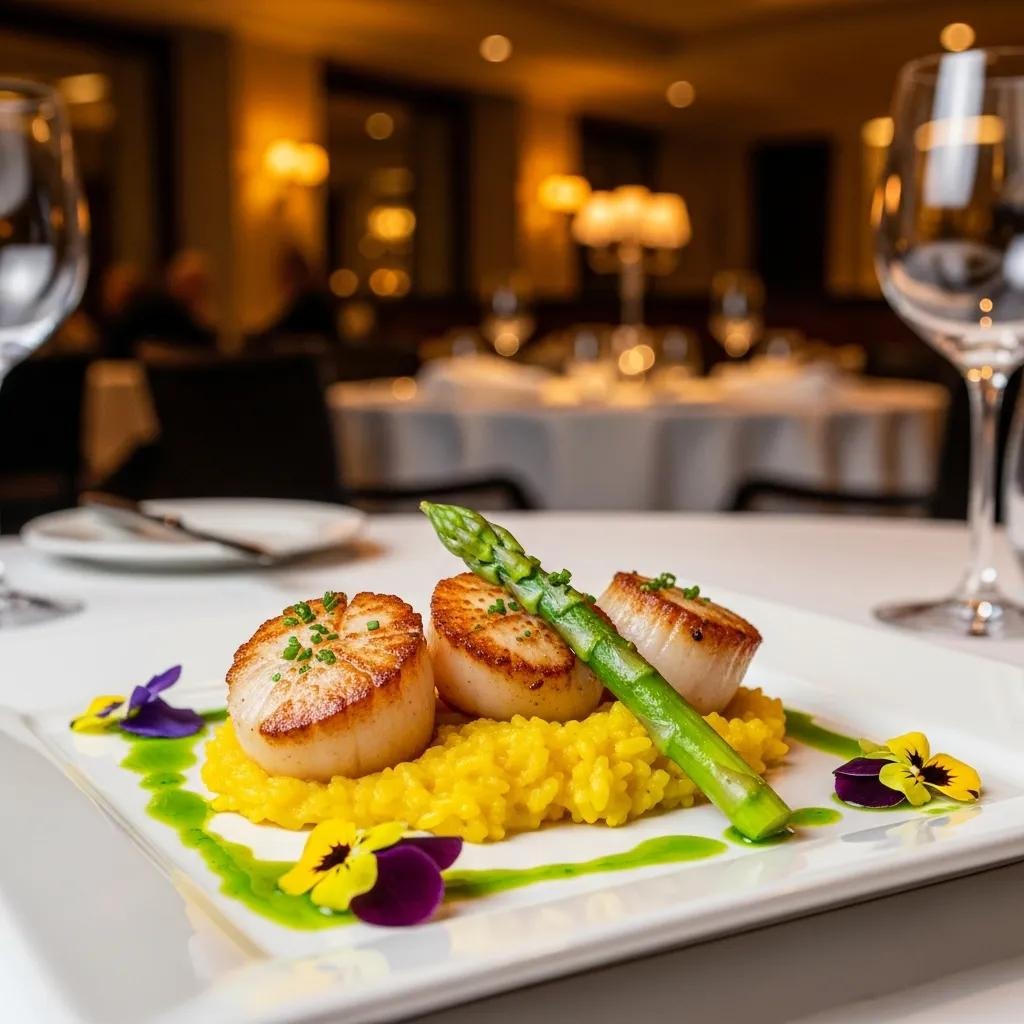 Close-up of an artfully plated restaurant dish — food photography sample
