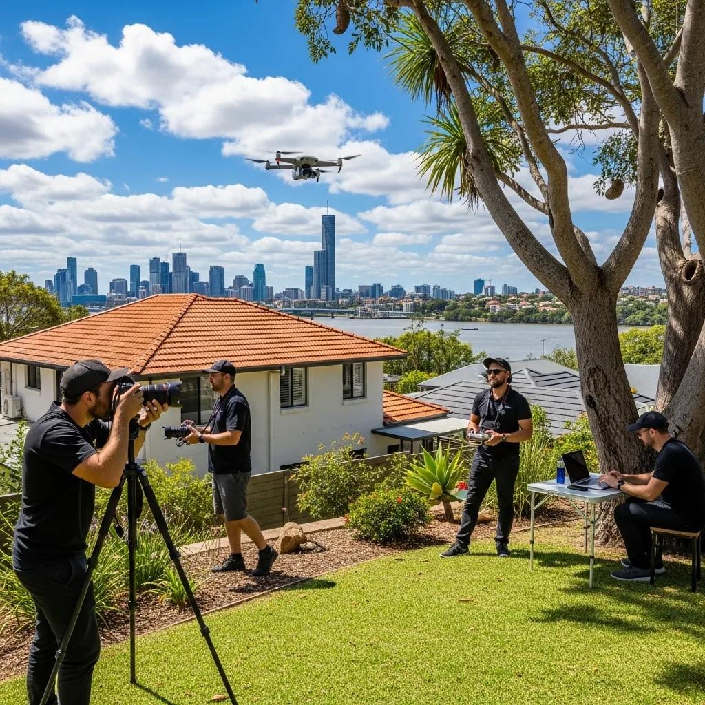 Photographer taking shots during a Brisbane property session