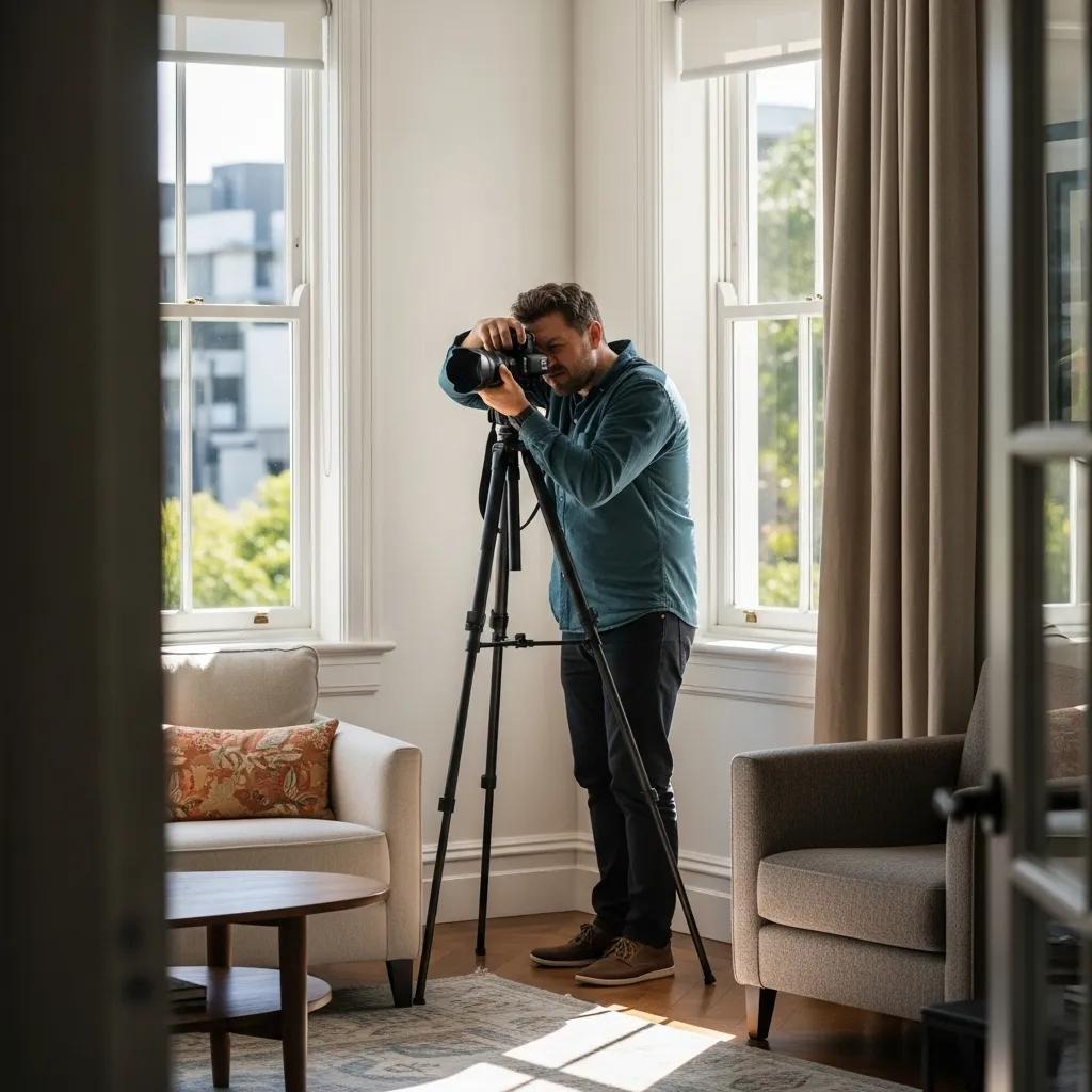Andrey Orechov photographing an interior space in Brisbane