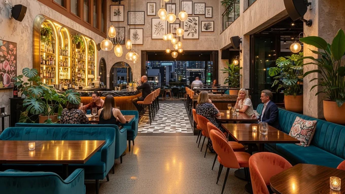 Elegant Brisbane hospitality venue showcasing stylish interior design and inviting ambiance