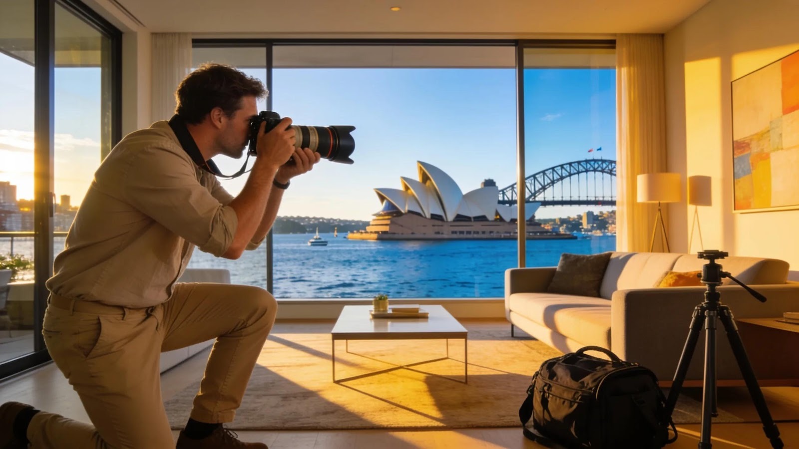 Professional real estate photography showcasing a Sydney waterfront property with natural light.