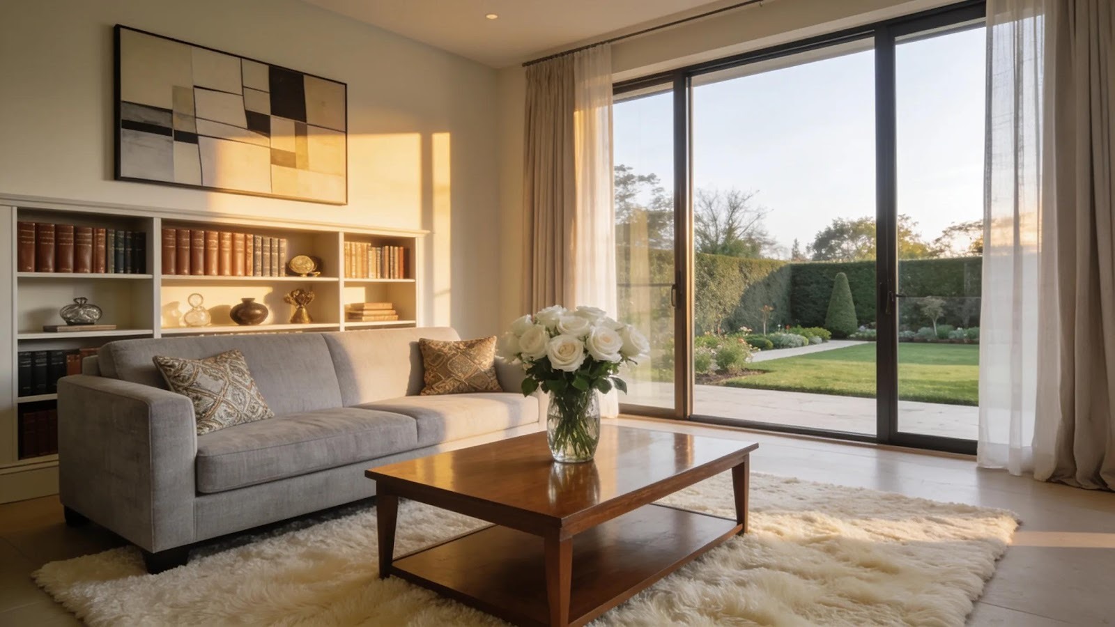 Staged living room demonstrating high-quality real estate photography preparation