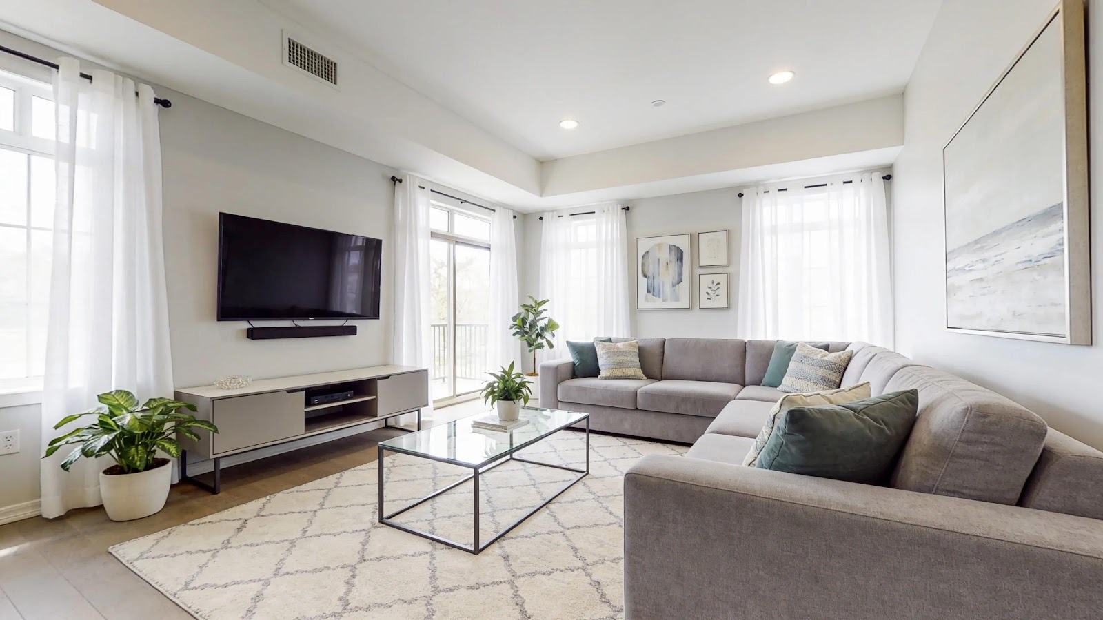 Staged modern living room showcasing the potential of professional real estate photography