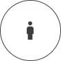Black circular icon with a lowercase letter i in the center representing information.
