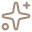 Simple black line icon of a wand with sparkles indicating magic or transformation.