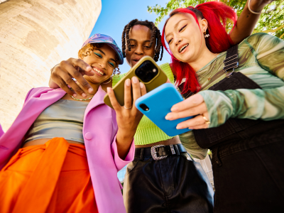 group of friends taking photo