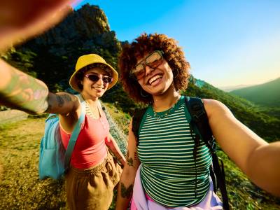 friends taking selfie