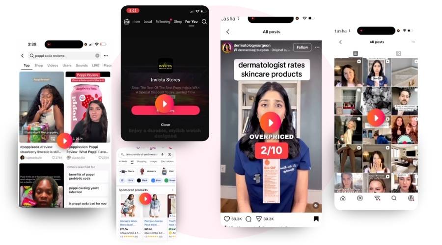 Examples of screen recording uploads on the indeemo platform