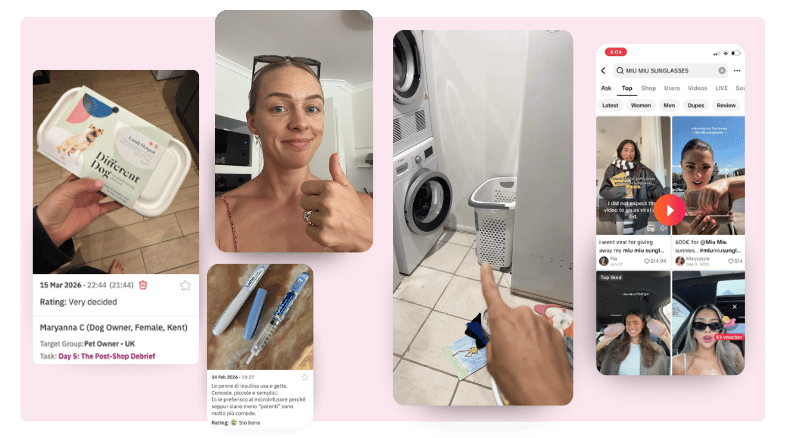 Examples of uploads from the Indeemo dashboard.