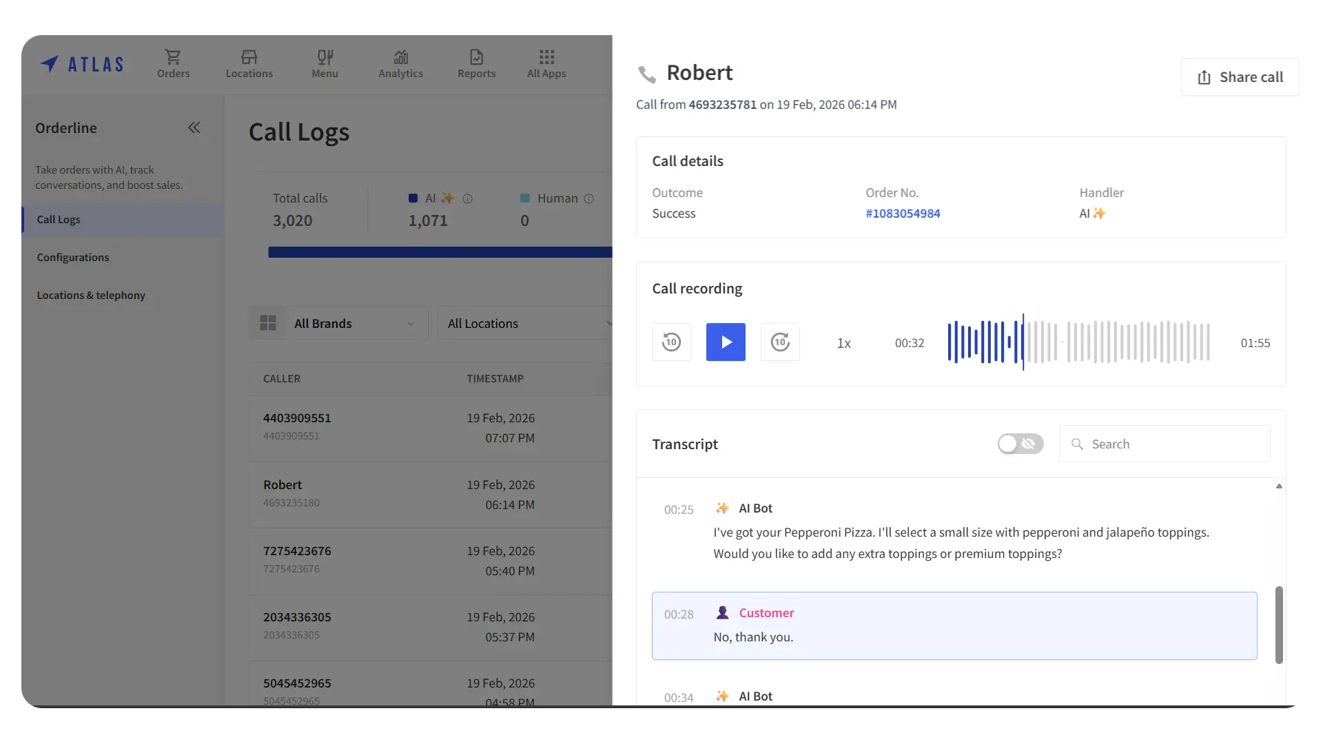 Hand holding a smartphone displaying an AI SaaS app interface with dark-themed cards and icons on a dim background.