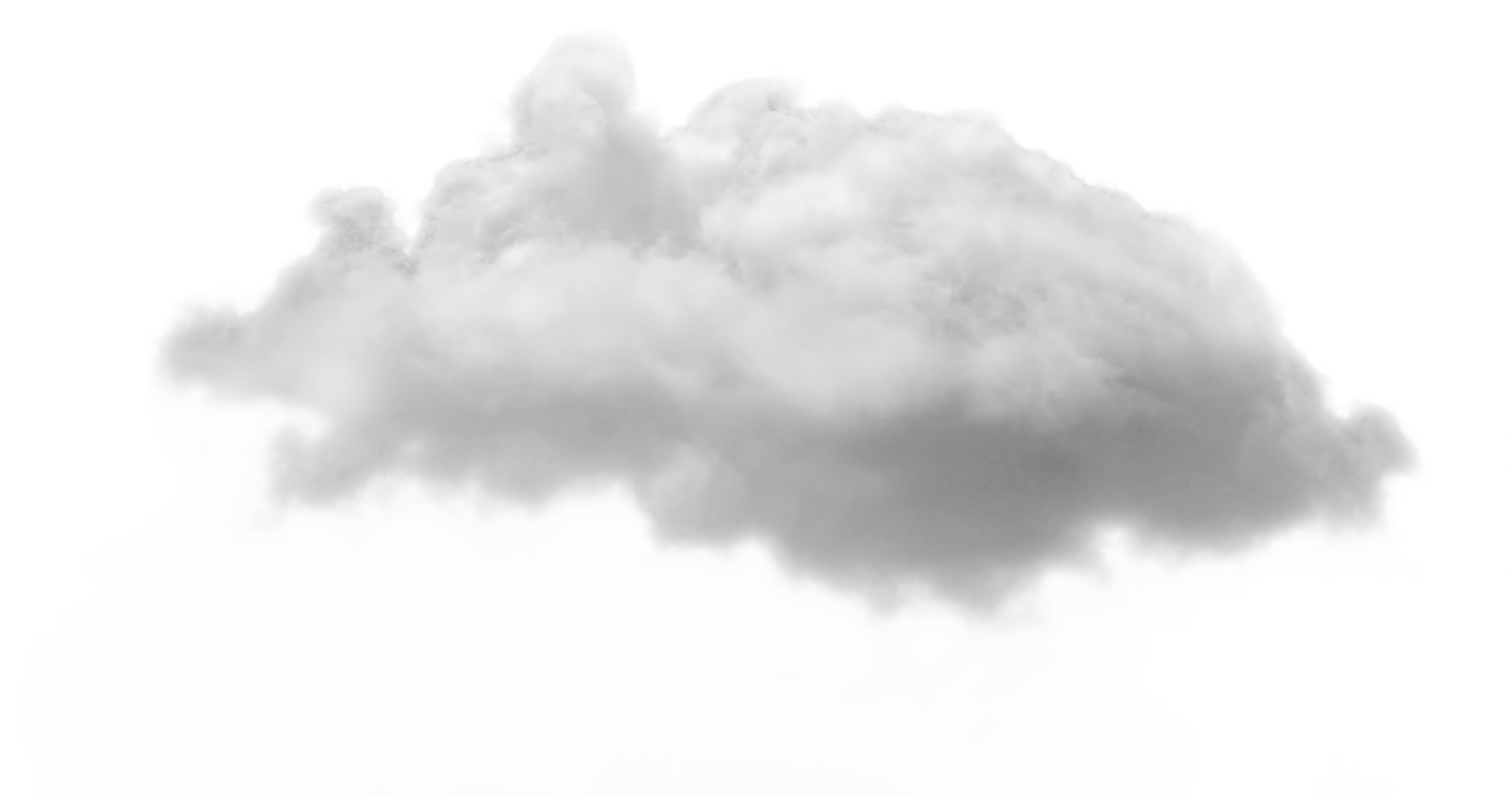 Large white fluffy cloud with a soft texture against a transparent background.