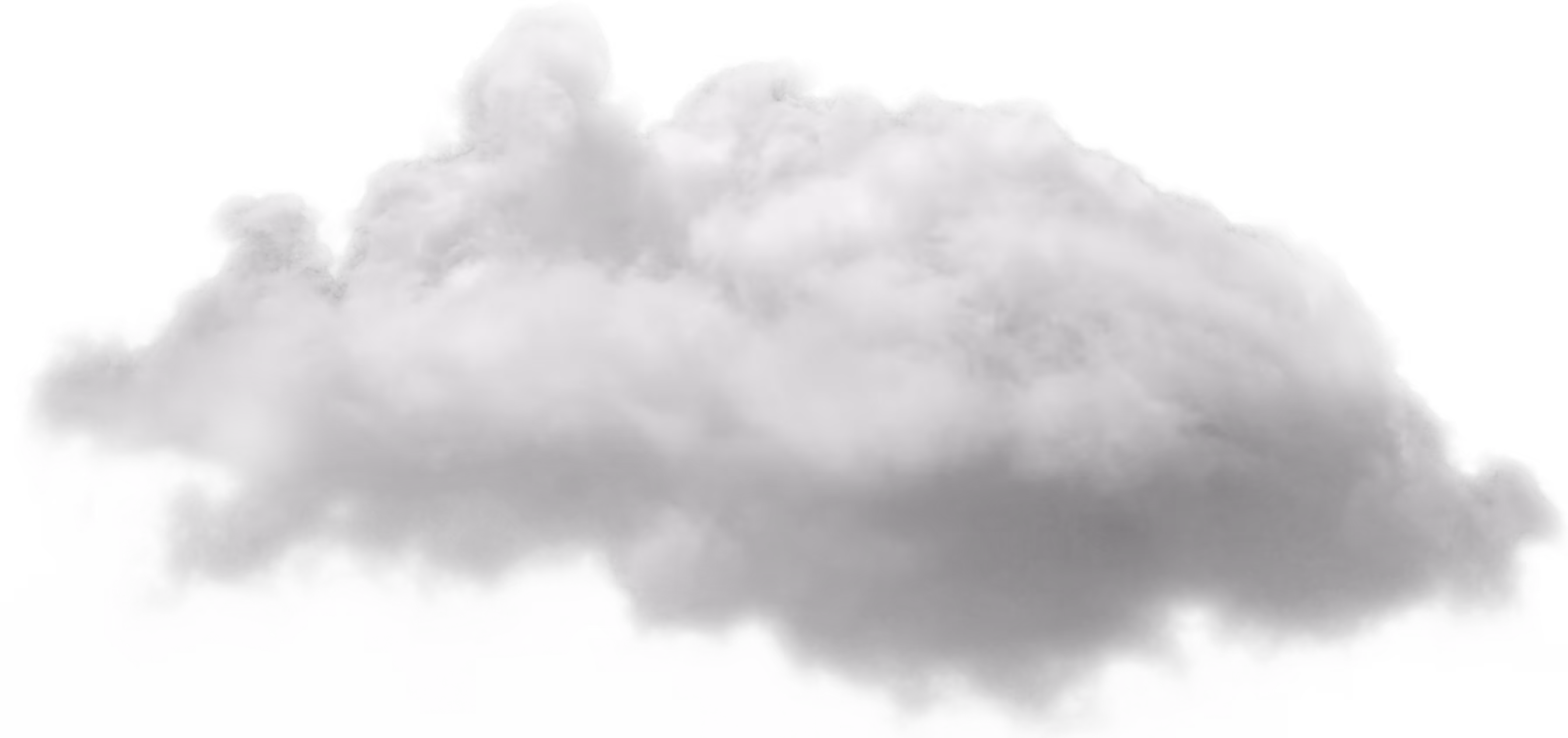 Fluffy white cloud isolated on a black background.