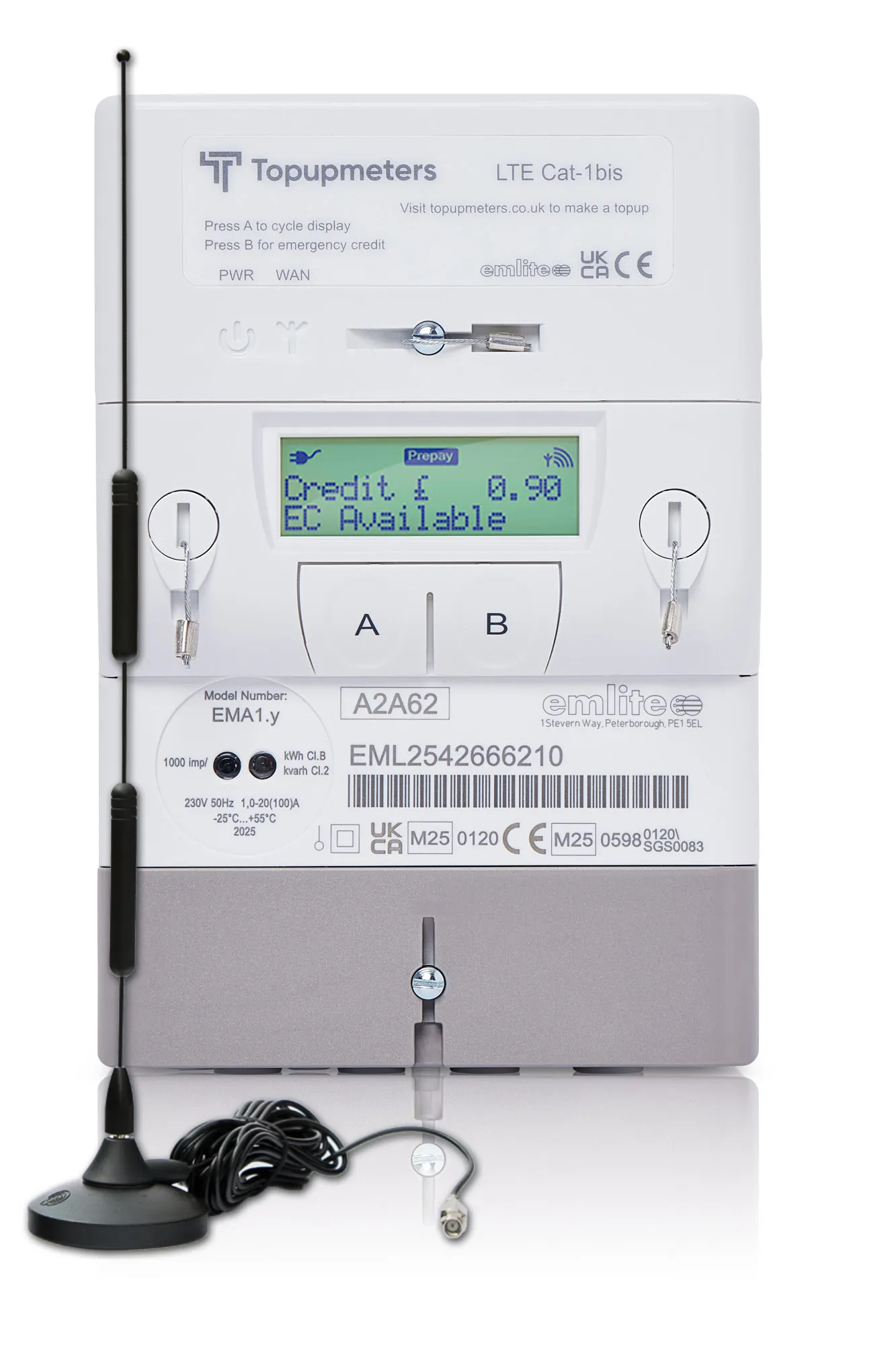 Electric 4G Topup Smart Meter with External Antenna