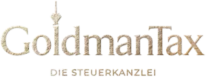 GoldmanTax Logo mit dem Text Die Steuerkanzlei darunter.