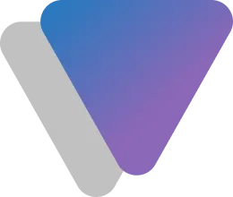 Logo der Firma Hforce als Dreieck aus zwei blauen und violetten überlappenden Polygonformen mit grauem Schatten.